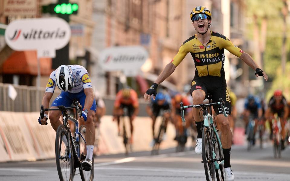 Wout van Aert — Milan-Sanremo 2020 – full results: Wout van Aert sprints to victory on Via Roma - AP