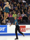 ONTARIO, CA - OCTOBER 23: Aliona Savchenko and Robin Szolkowy of Germany perform in Pairs Free Skating during Hilton HHonors Skate America at Citizens Business Bank Arena on October 23, 2011 in Ontario, California. (Photo by Stephen Dunn/Getty Images)