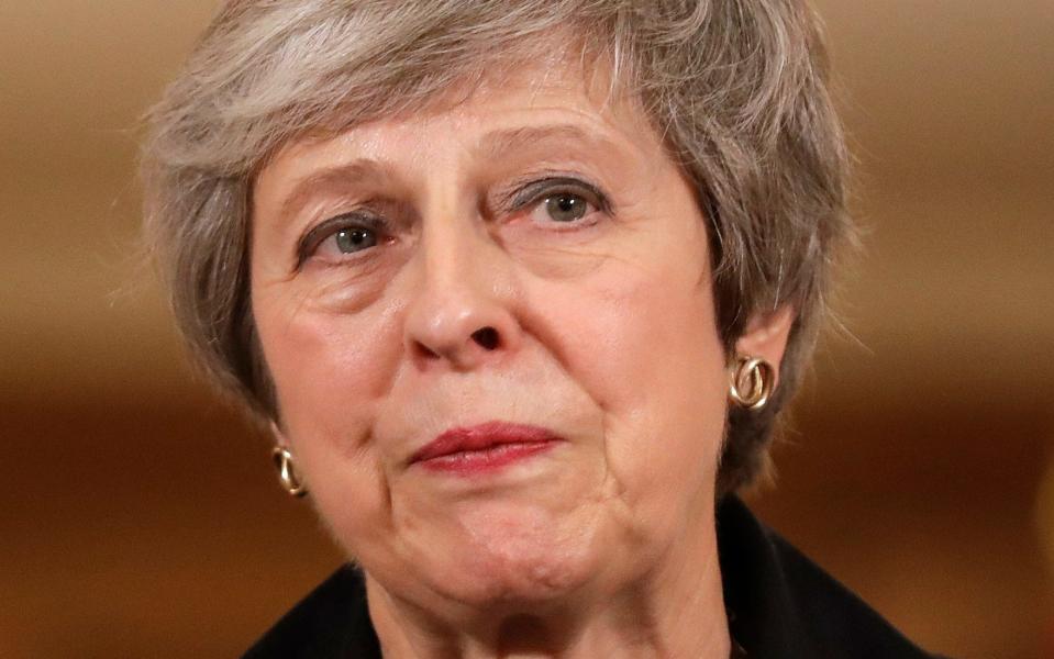 Theresa May will confront the 'gang of five' on Monday - AP POOL