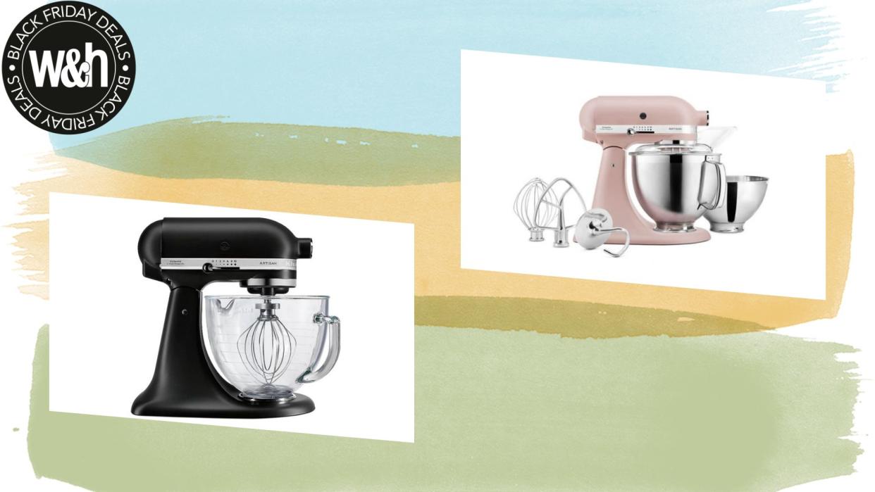  Two of the best KitchenAid Black Friday deals in 2023, on a colourful background. 