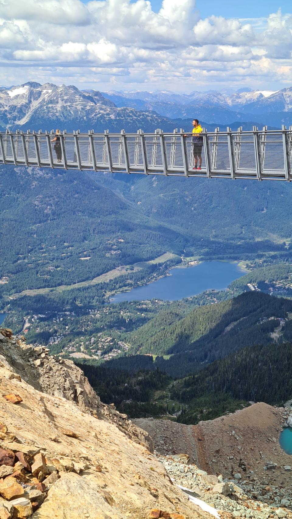 Matt Hryciw looks down from the Cloudraker suspension bridge (Matt Hryciw)