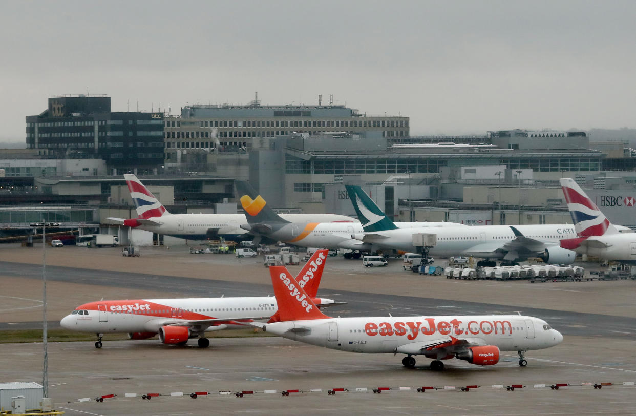 Passengers at Gatwick could soon be transported to their planes by driverless vehicles (Picture: PA)