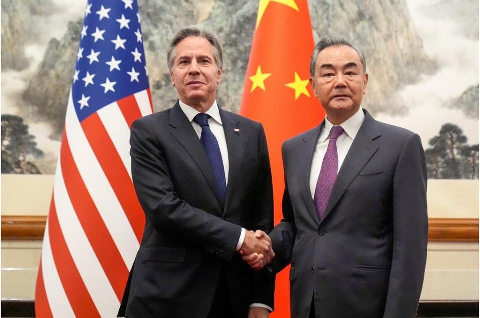 中國外交部長王毅在北京釣魚台國賓館會見美國國務卿布林肯