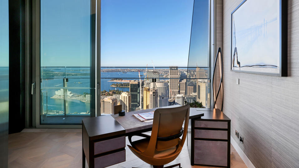 A desk with views of the Sydney Opera House. - Credit: Photo: Tate Martin