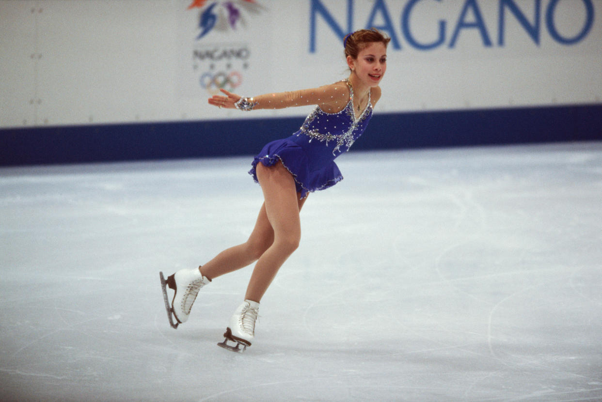 US figure skater Tara Lipinski performs her free skate program in White Ring during the 1998 Winter Olympic games. (Photo by © Wally McNamee/CORBIS/Corbis via Getty Images)