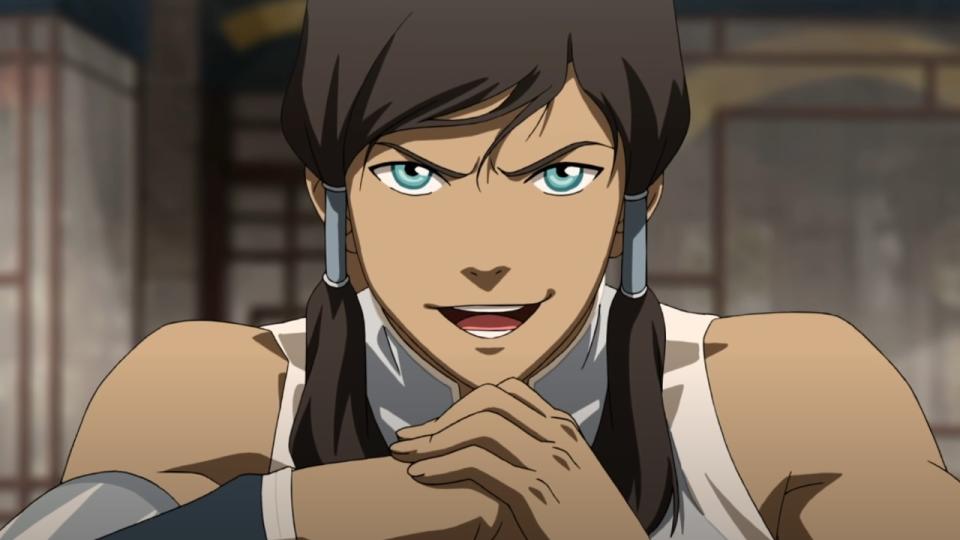 Korra putting her fits together in The Legend of Korra.