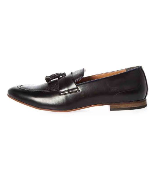 River Island Black Tassel Loafers in Black