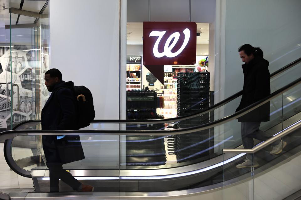 A Walgreens signage is seen on at Duane Reade by Walgreens on Broadway on January 05, 2023 in New York City.