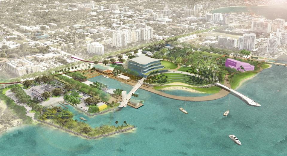 A rendering of The Bay Park, of which the Sarasota Performing Arts Center will be the centerpiece.