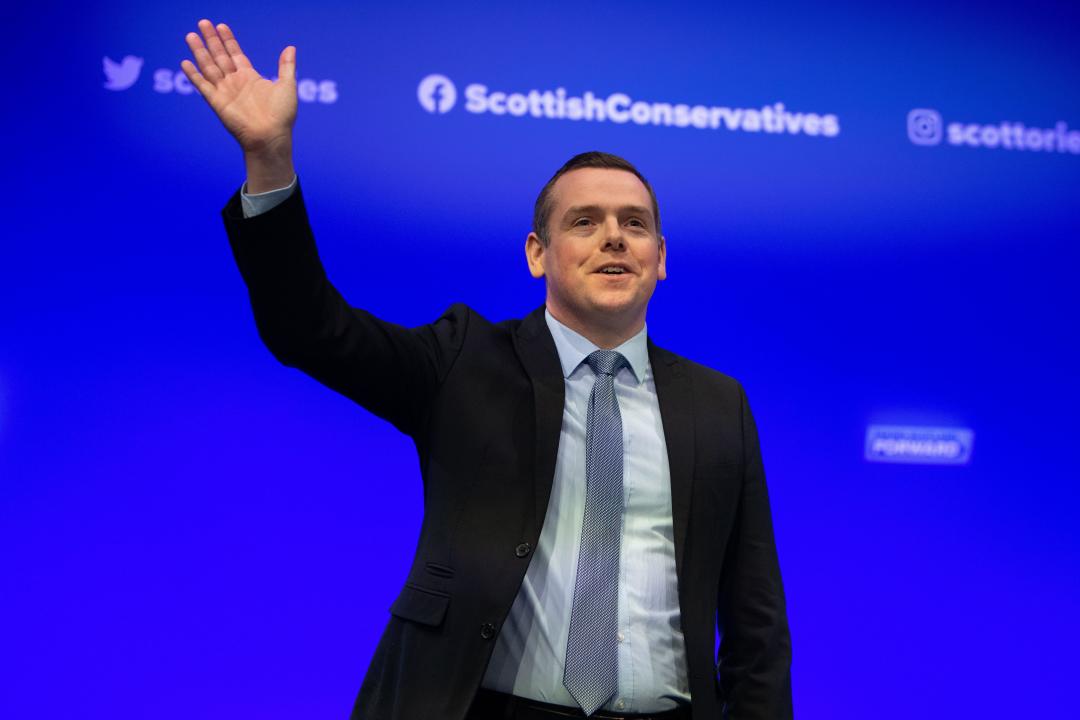 Aberdeen, Scotland, UK. 2nd Mar, 2024. Scottish Conservative Conference 2024: Douglas Ross ends his Keynote Address at the Scottish Conservative Conference at the P&J Live Events Venue, Aberdeen, Scotland, UK Credit: Kay Roxby/Alamy Live News