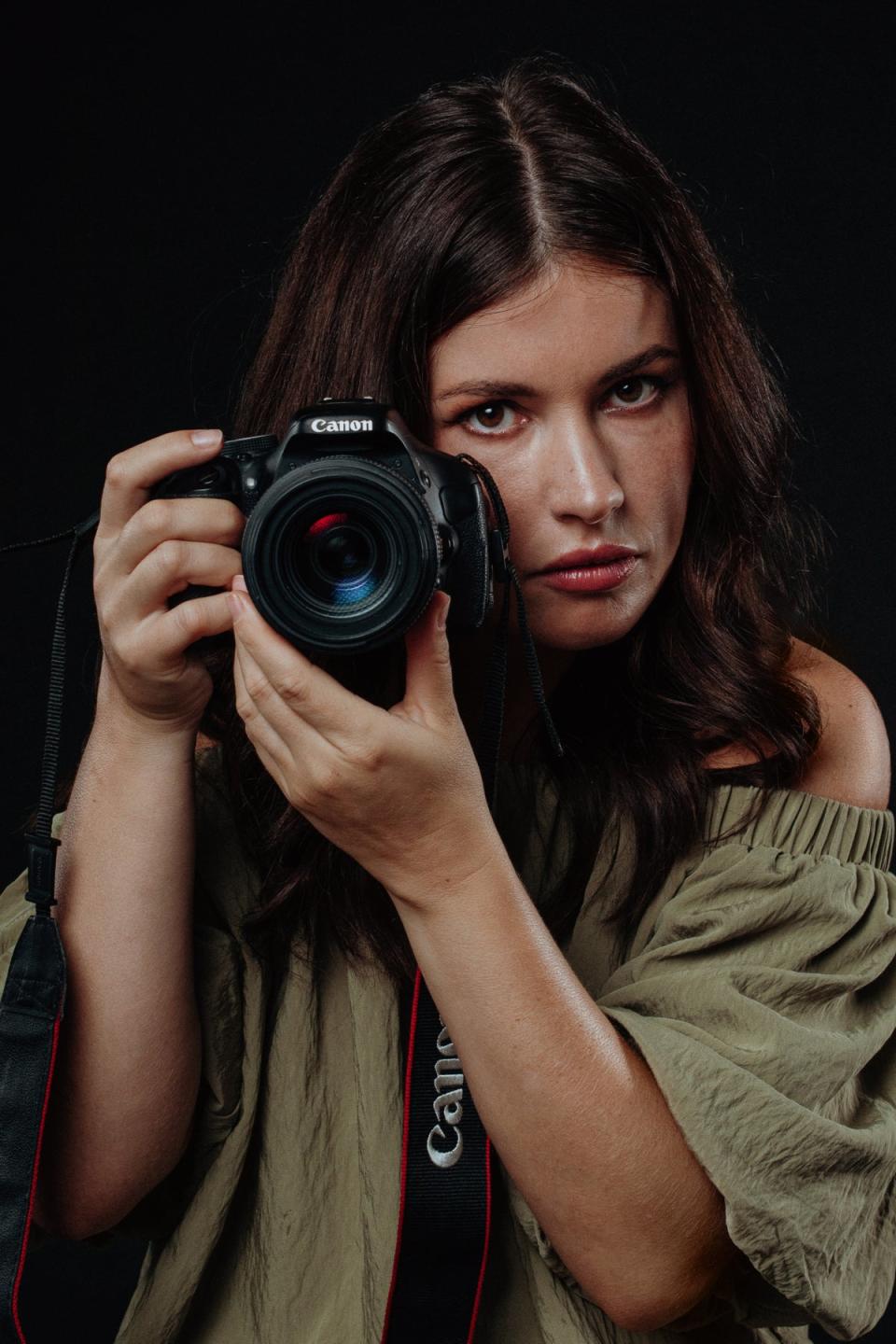 Fetish photographer and occasional murderer: Aimée Kelly as Irina in the ‘Boy Parts’ theatre adaptation (Rebecca Need-Menear)