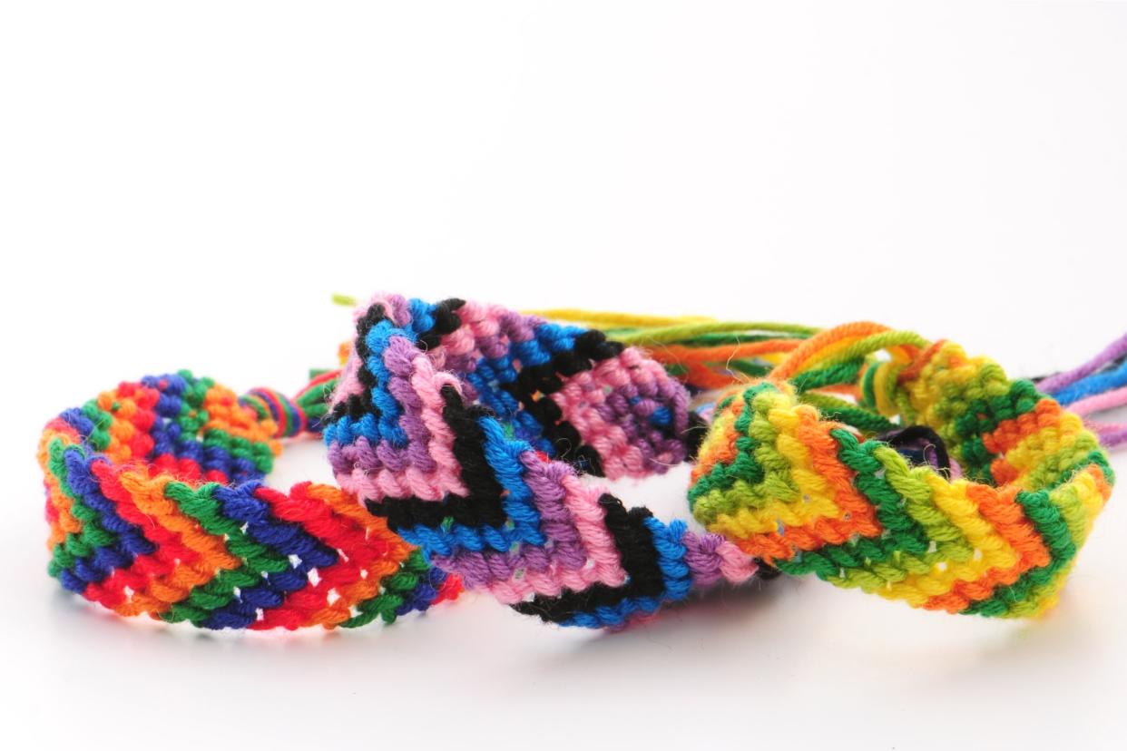 Assorted colorful friendship bracelets