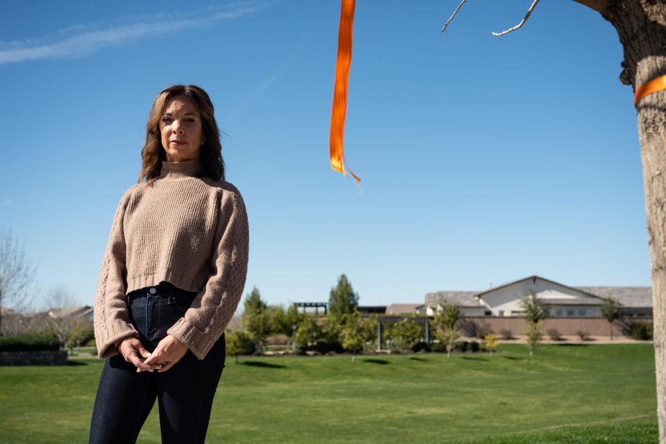 Katey McPherson poses for a portrait in a Queen Creek neighborhood on Feb. 12, 2024, in Queen Creek, Arizona.