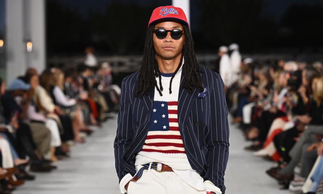 <span>A model walks the runway during the Ralph Lauren show in Bridgehampton, New York.</span><span>Photograph: Angela Weiss/AFP/Getty</span>