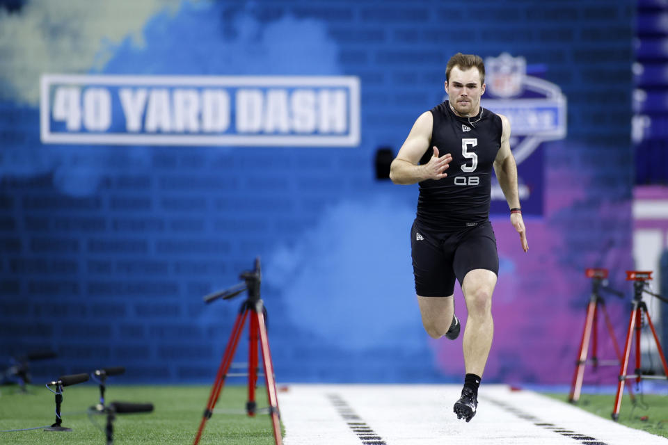 Georgia QB Jake Fromm's slow 40-yard dash was only a small part the problem at the NFL combine. (Photo by Joe Robbins/Getty Images)