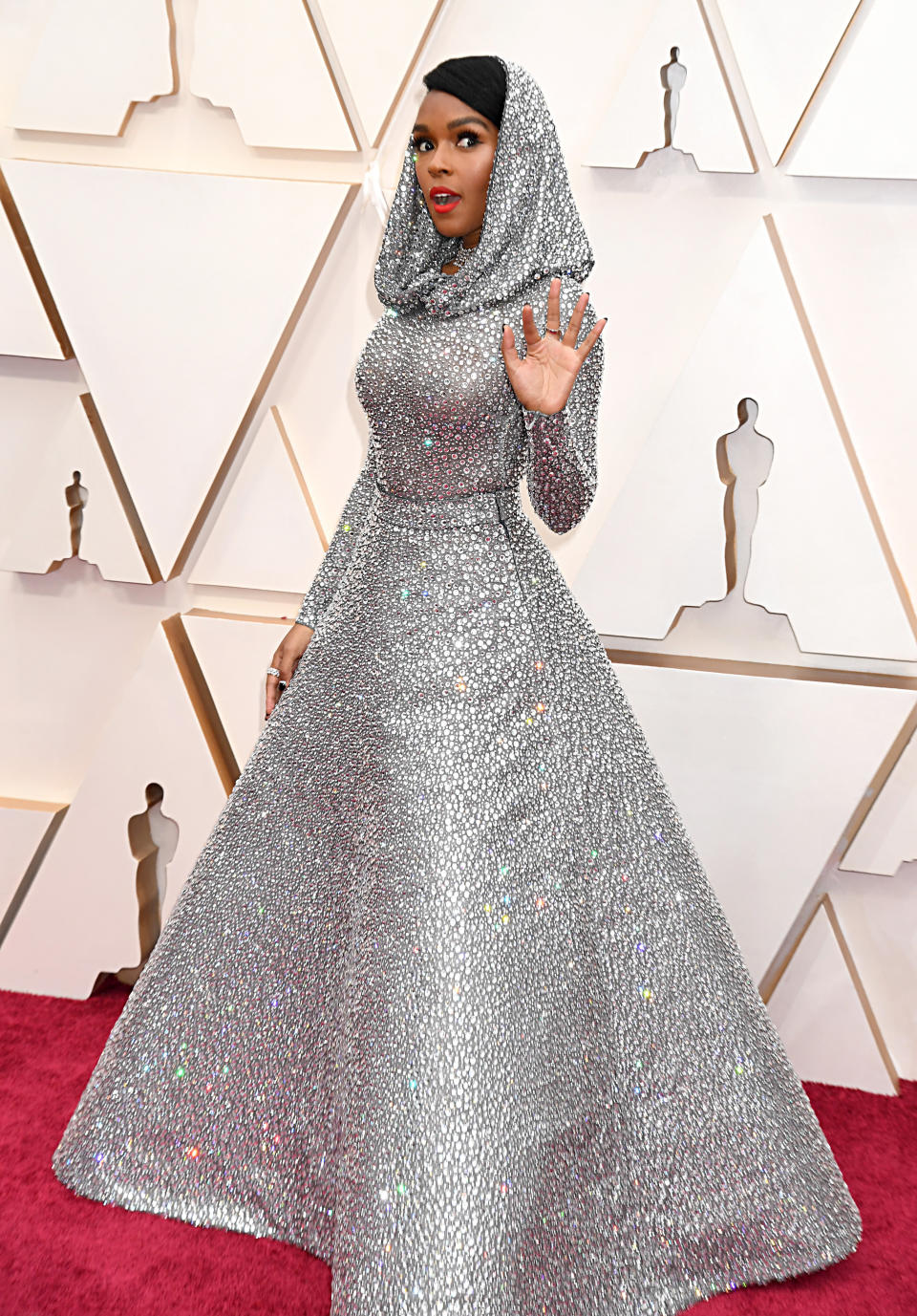 Janelle Mon&aacute;e stops to pose on the red carpet as she attends the 92nd Annual Academy Awards on Sunday in Los Angeles. (Photo: Jeff Kravitz via Getty Images)