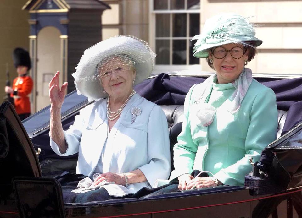 Princess Margaret with her mother,  the Queen Mother, in a carriage as they leave Buckingham Palace for the annual Trooping the Colour ceremony, in June 2000. Within two years, both would be dead.
