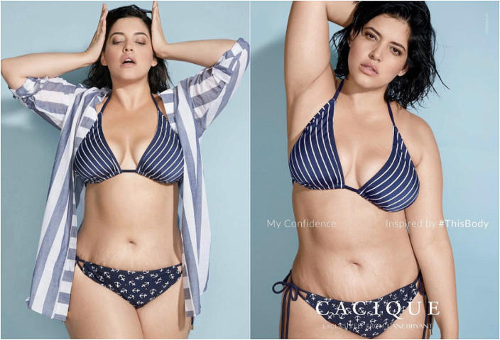 Plus-size model bares stretch marks in unretouched ad in Swimsuit Issue