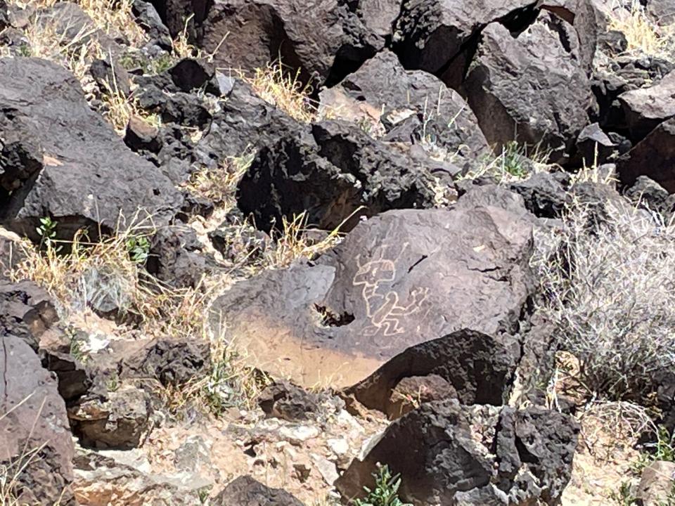 Visitors to Petroglyph National Monument can see many lovely or intriguing rock carvings.