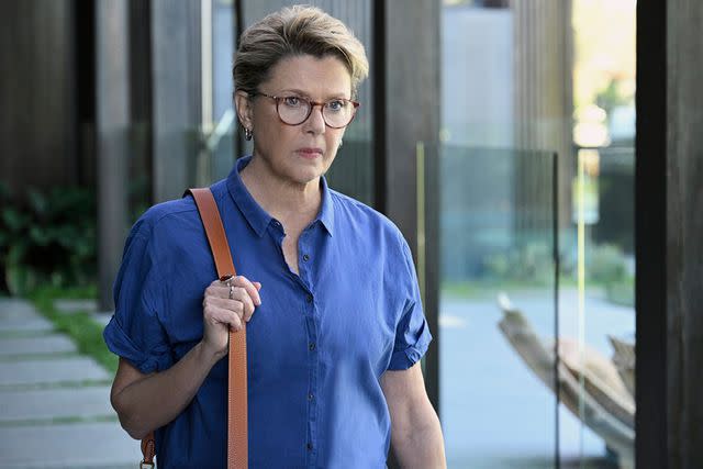 <p>Jasin Boland/PEACOCK</p> Annette Bening as Joy in 'Apples Never Fall'