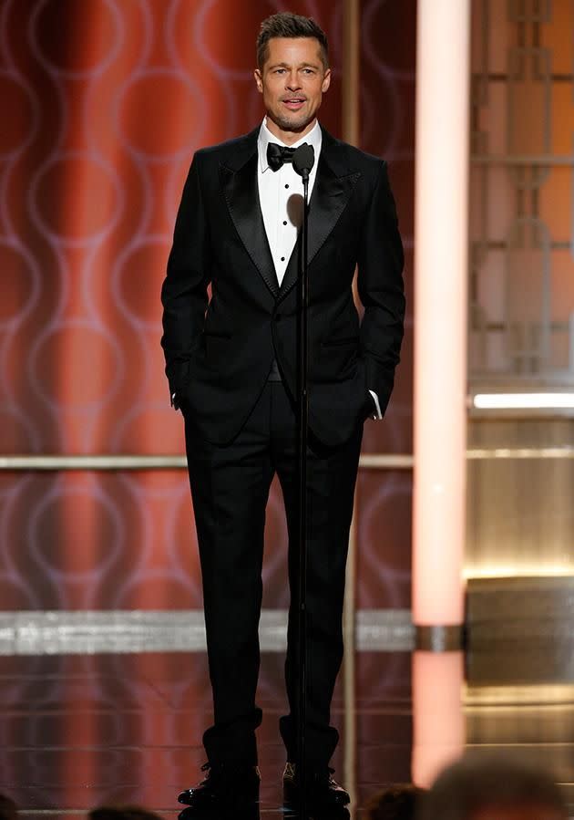 Hollywood seemingly took Brad's side at last month's Golden Globe Awards. Photo: Getty.