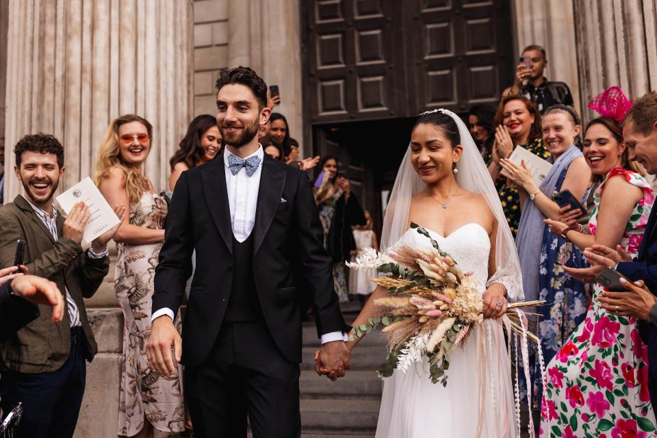 Alastair Spray and Angie Tiwari marrying at London's St Paul's Cathedral.