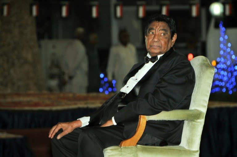 Sudanese musical icon Mohammed Wardi attends a ceremony held to honor him in Khartoum