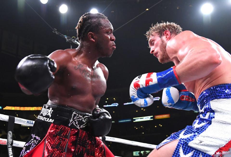 KSI (left) during his second fight with Logan Paul (Getty Images)