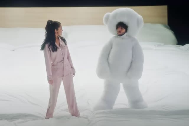 <p>benny blanco/ Youtube</p> Selena Gomez and benny blanco in the music video for "I Can't Get Enough."