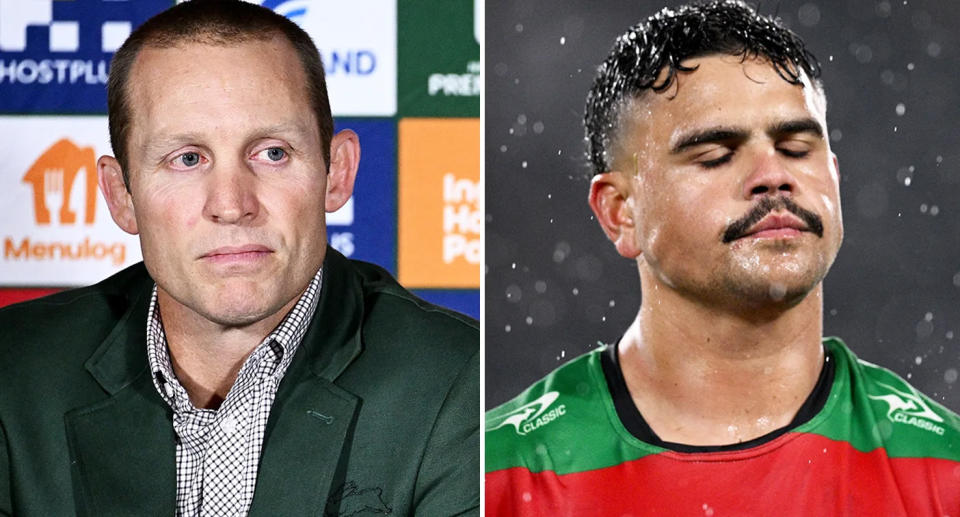 Pictured left to right is interim Souths coach Ben Hornby and Latrell Mitchell.