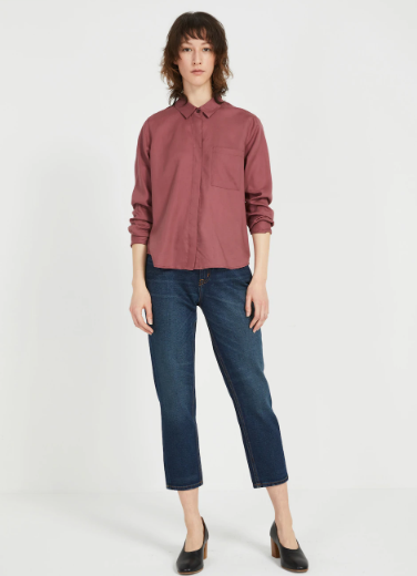 The TENCEL® Everyday Blouse in Washed red