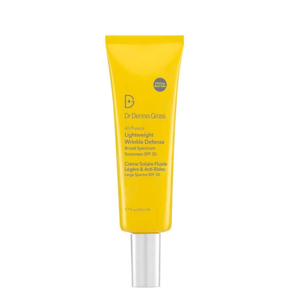 8) Dr. Dennis Gross Skincare All-Physical Lightweight Wrinkle Defense Broad Spectrum Sunscreen SPF 30 1.7 fl. oz.