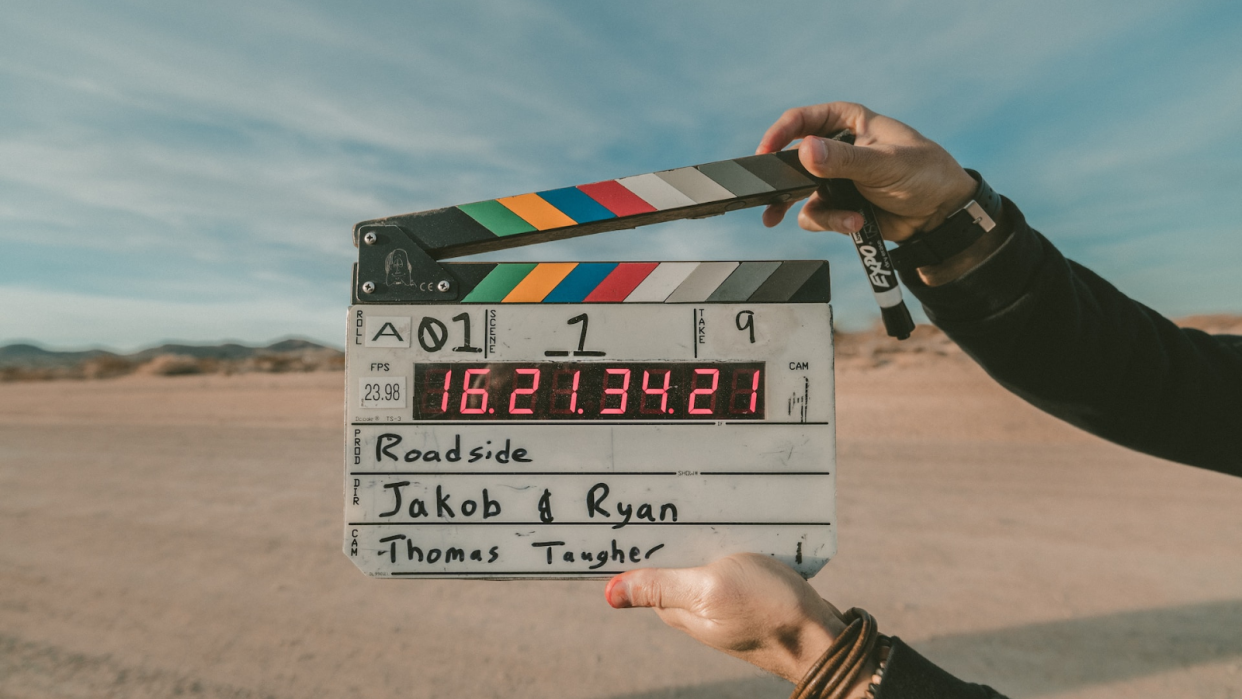  Clapperboard for a film 