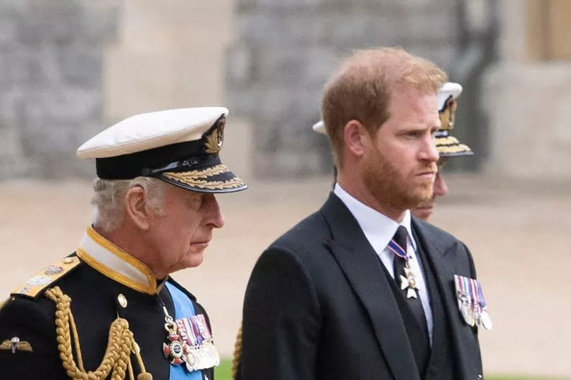 King Charles with younger son Prince Harry