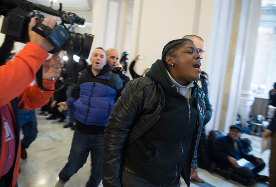 Protesters disrupt Sen. Jeff Sessions’ confirmation hearing on Capitol Hill