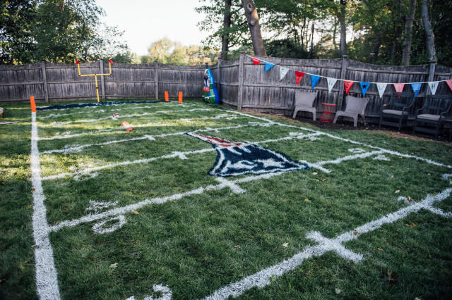 Gronk visits backyard football field of 'Make a Wish' child 