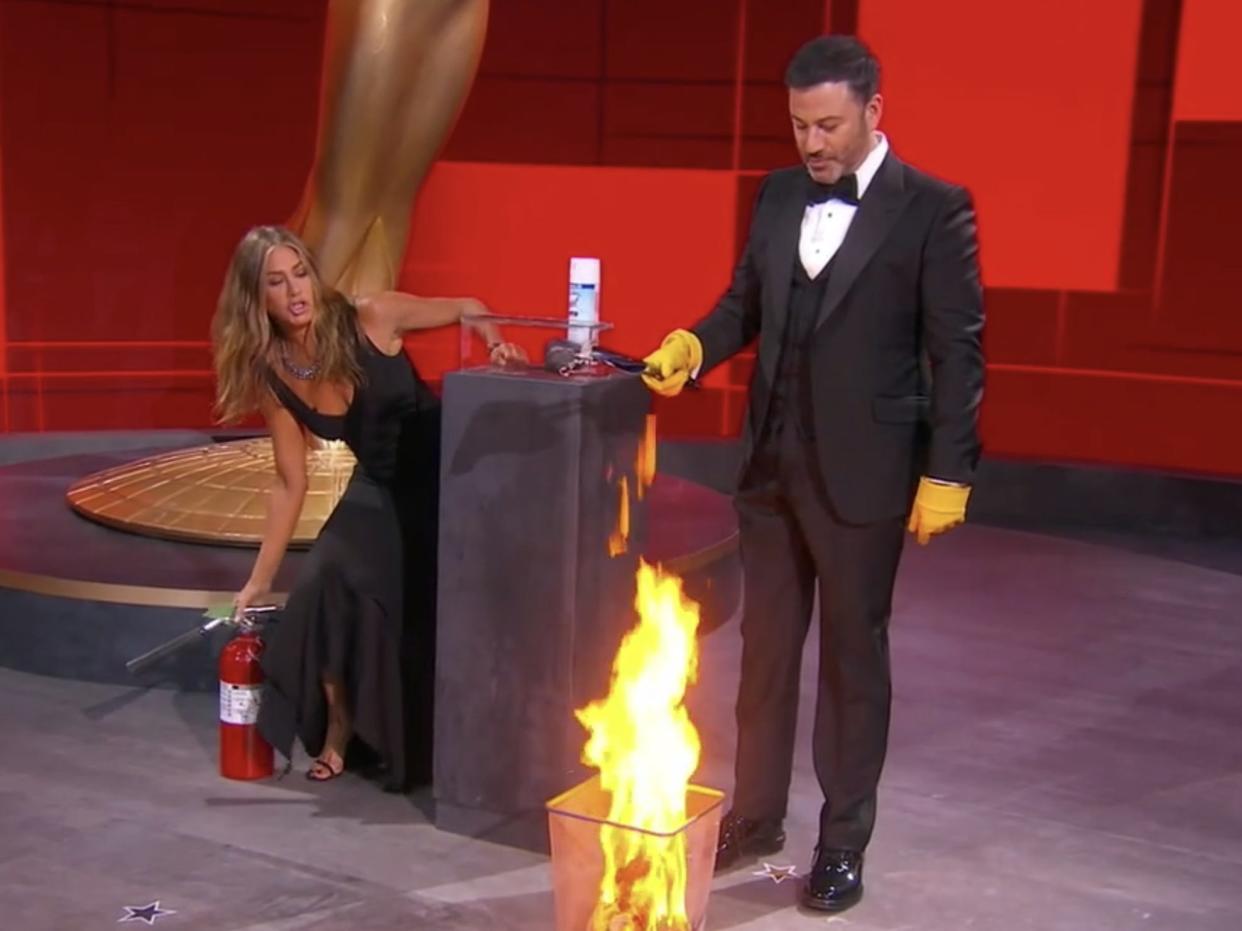 Jennifer Aniston fire extinguisher 