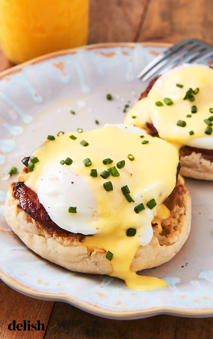 <p>Eggs Benedict is a traditional breakfast dish composed of an <a href="https://www.delish.com/cooking/recipe-ideas/a30983749/english-muffin-recipe/" rel="nofollow noopener" target="_blank" data-ylk="slk:English muffin;elm:context_link;itc:0;sec:content-canvas" class="link ">English muffin</a> topped with Canadian ham, <a href="https://www.delish.com/cooking/a22567925/how-to-poach-eggs/" rel="nofollow noopener" target="_blank" data-ylk="slk:poached eggs;elm:context_link;itc:0;sec:content-canvas" class="link ">poached eggs</a>, and <a href="https://www.delish.com/cooking/recipe-ideas/a39176456/hollandaise-sauce-recipe/" rel="nofollow noopener" target="_blank" data-ylk="slk:hollandaise sauce;elm:context_link;itc:0;sec:content-canvas" class="link ">hollandaise sauce</a>. Though it's got a bad rep for being tricky (eggs often are!), we've got all the tips you'll need. </p><p>Get the <strong><a href="https://www.delish.com/cooking/recipe-ideas/a26844972/eggs-benedict-recipe/" rel="nofollow noopener" target="_blank" data-ylk="slk:Eggs Benedict recipe;elm:context_link;itc:0;sec:content-canvas" class="link ">Eggs Benedict recipe</a></strong>.</p>