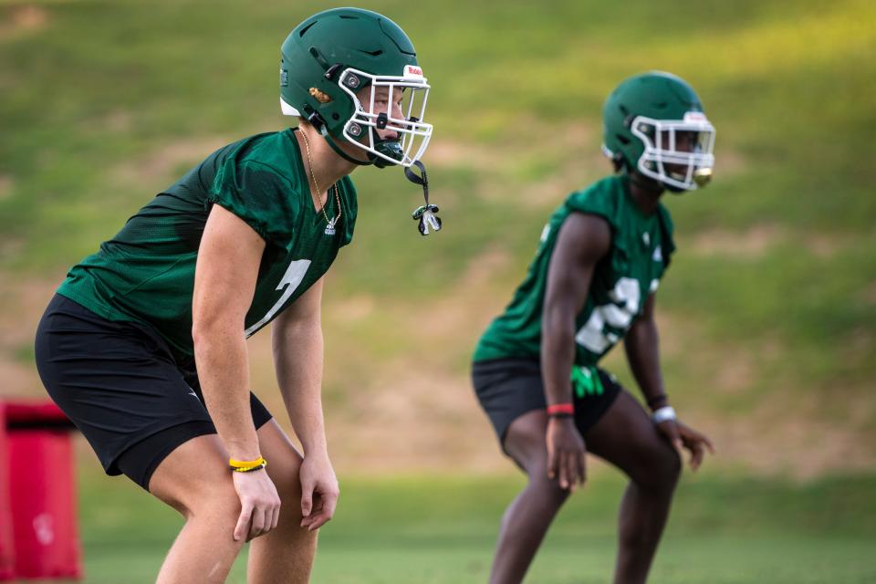 Christ School's Cayden Jones at practice August 4, 2022.