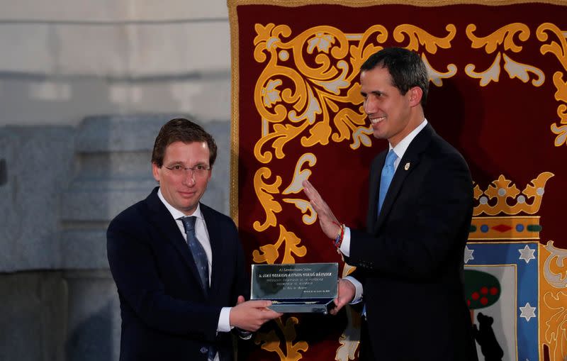 Venezuela's opposition leader Juan Guaido visits Madrid