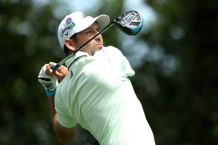 Sergio Garcia of Spain hits off the second tee during second round play of the 2018 Masters golf tournament at the Augusta National Golf Club in Augusta, Georgia, U.S., April 6, 2018. REUTERS/Lucy Nicholson