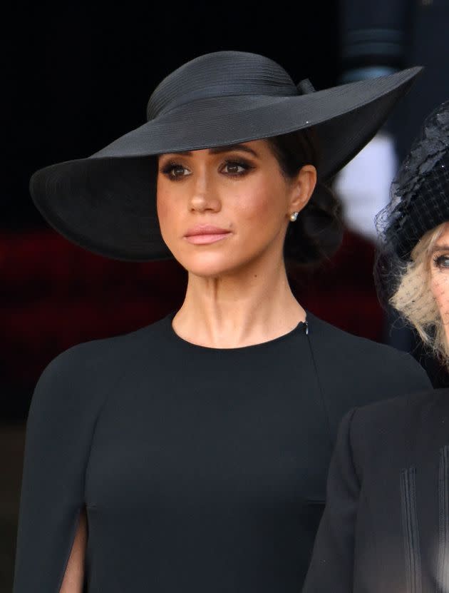The Duchess of Sussex pictured during the state funeral of Queen Elizabeth II at Westminster Abbey on Sep. 19. (Photo: Karwai Tang via Getty Images)