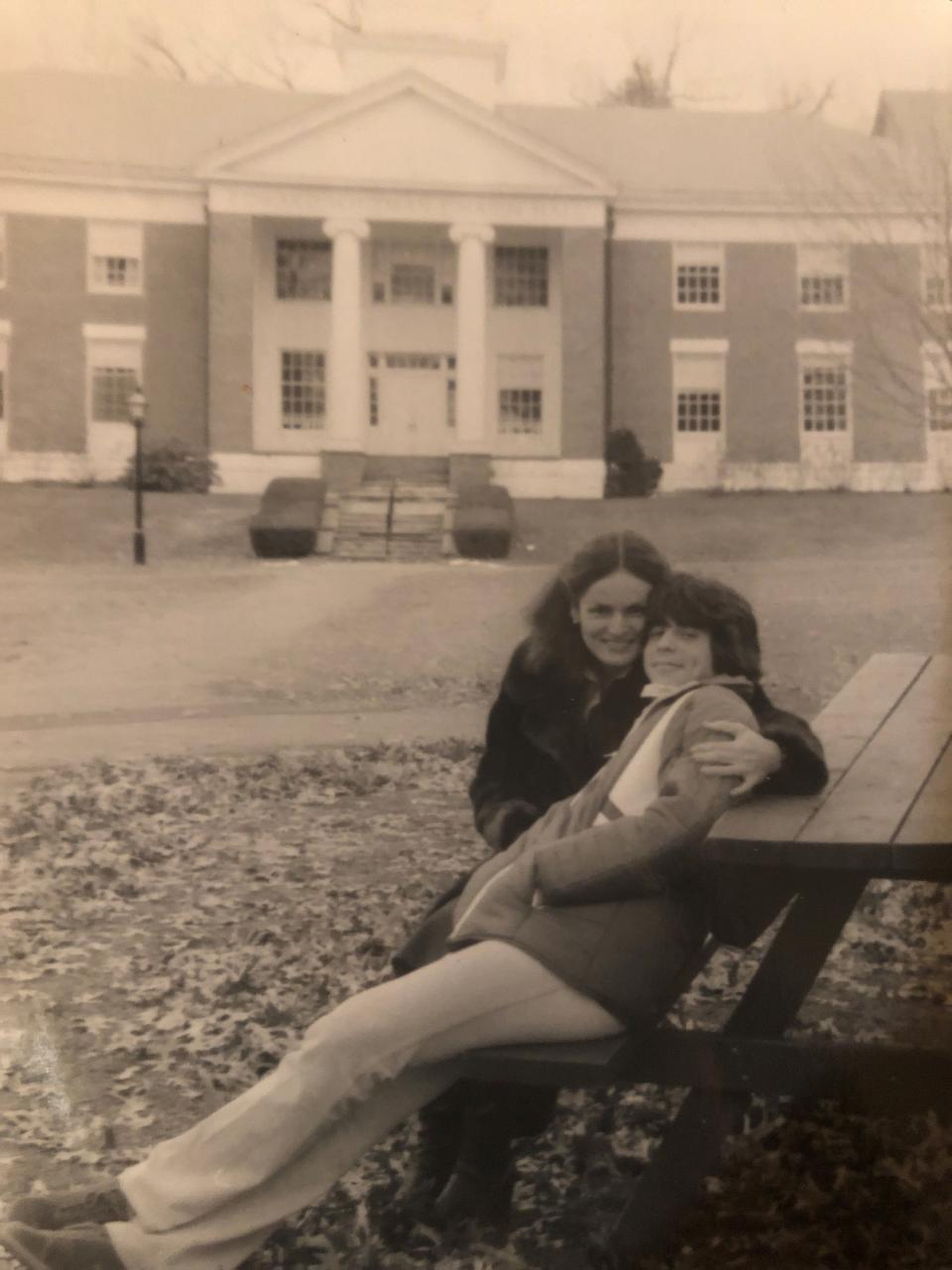 Benigno Trigo poses in the arms of his mother at a college in New England in 1980.