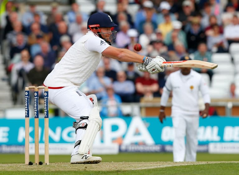 England's Jonny Bairstow bats on the second morning of the first cricket Test match between England and Sri Lanka at Headingley in Leeds, northern England on May 20, 2016