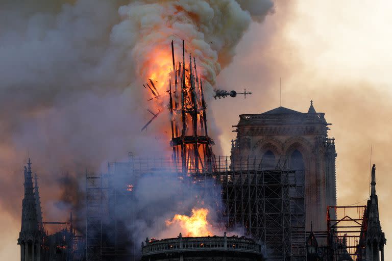 El incendio de la catedral de Notre-Dame en 2019.