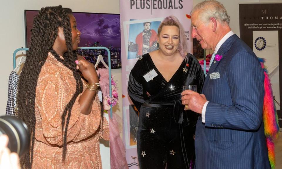 ‘I had a lot of help myself from the Prince’s Trust – that is how I set up my first salon at age 28’: with Jazmin Lee and Prince Charles a Prince’s Trust reception in June 2019.