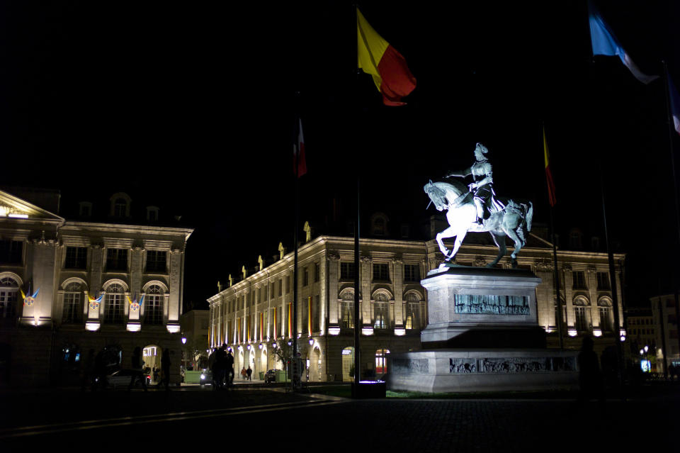 The statue of Joan of Arc is seen before ceremonies marking the 600th anniversary of the birth of Joan of Arc, in Orleans, central France, Sunday April 29, 2012. The city of Orleans goes all out with celebrations marking the 600th birthday of Joan of Arc, a national icon and symbol of French resistance through the ages at a time when French identity and France's role in the world are a focus in the presidential campaign. (AP Photo/Thibault Camus)