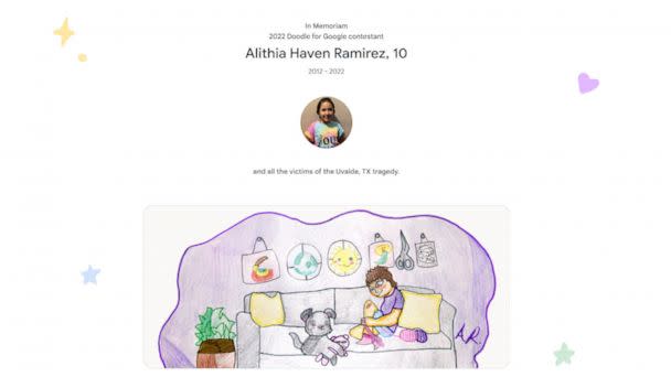 PHOTO: Doodle for Google honors Alithia Haven Ramirez and all the victims of the Uvalde, Texas tragedy. (Google)