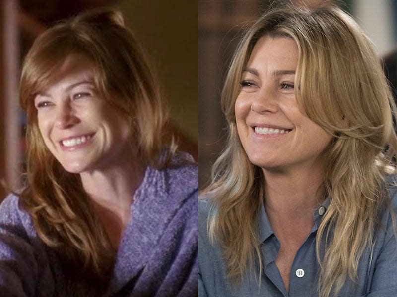 grey's anatomy meredith then and now