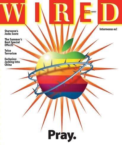 Wired editor-in-chief Scott Dadich says his favorite Wired cover of all time is the "Pray" cover from June, 1997.  "I remember seeing that cover on the newsstand and welling up with tears it was so intensely emotional," he says.